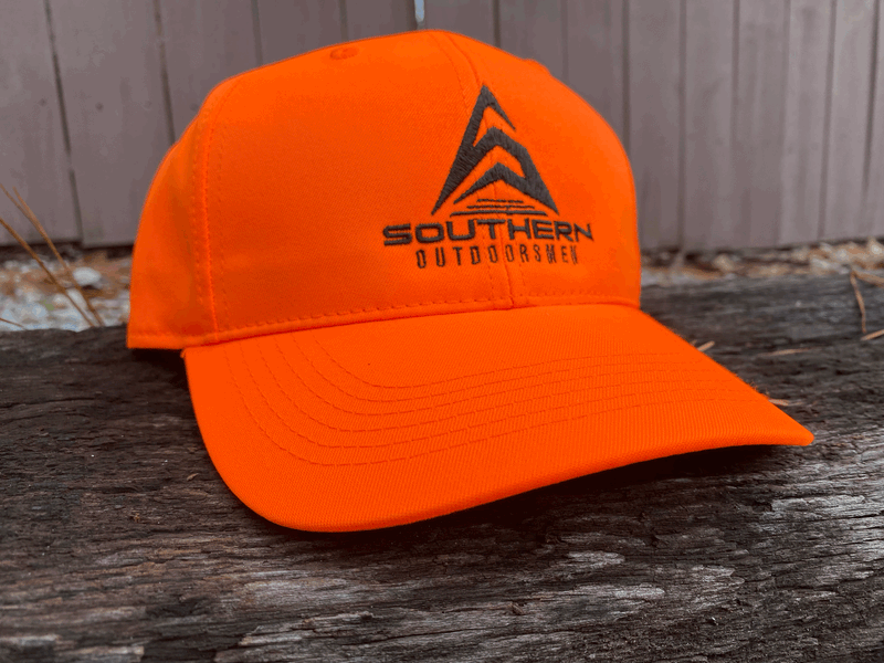 Load image into Gallery viewer, Blaze orange Southern Outdoorsmen logo hunting hat for rifle season
