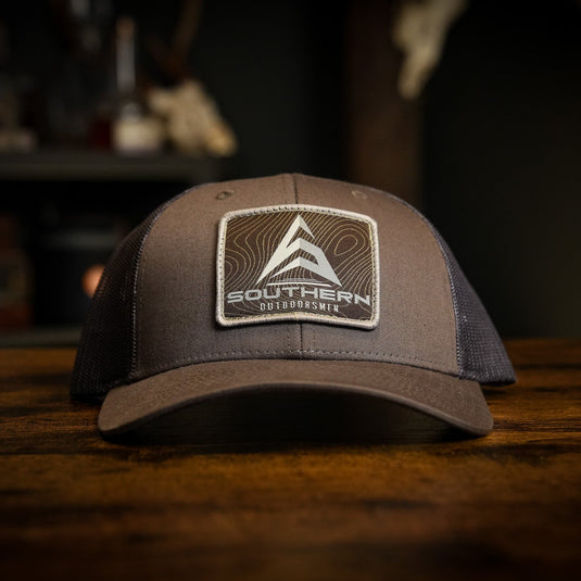 Earthtone Patch Hat - Chocolate/Grey Brown