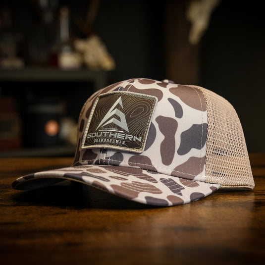 Old school SLOUGH camo hunting hat by The Southern Outdoorsmen