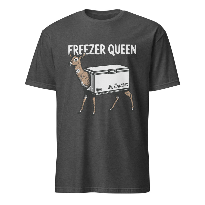 Load image into Gallery viewer, The Freezer Queen 2 women's hunting t-shirt in dark heather grey
