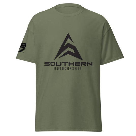 Southern Outdoorsmen Core logo t-shirt with American flag in military green