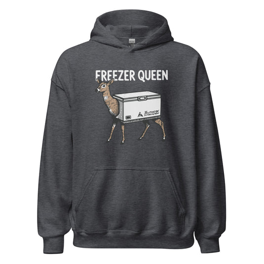 Freezer Queen women's hunting hoodie in dark heather